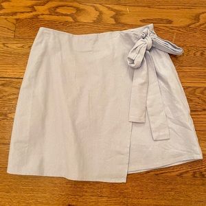 pastel blue side tie mini skirt/skort